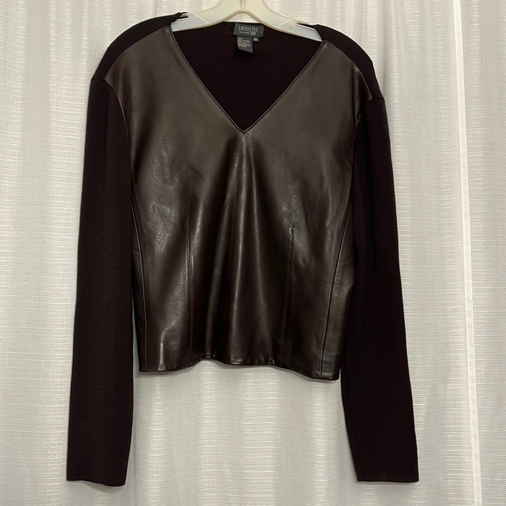 Perfect condition Lafayette 148 New York suede and blend sweater
